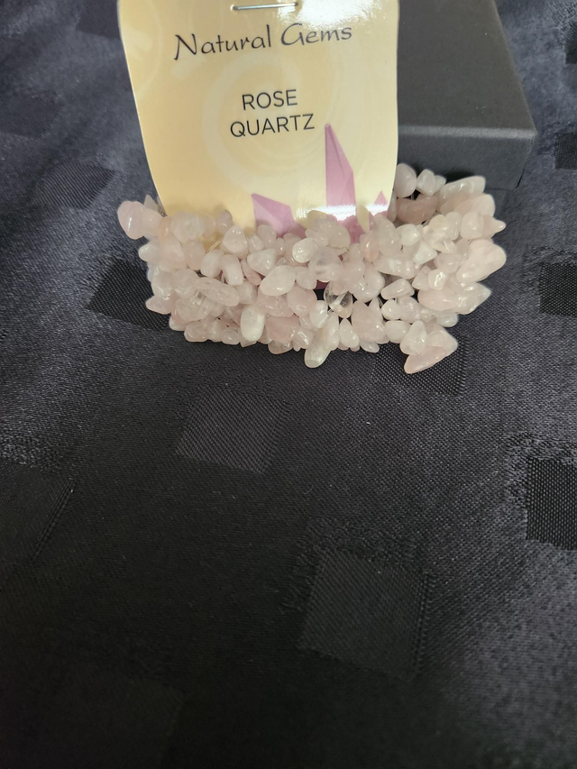ROSE QUARTZ CHUNKY CHIP BRACELET 