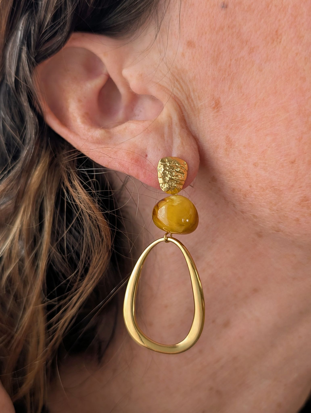 Boucles d&#039;oreilles PAULE ambre