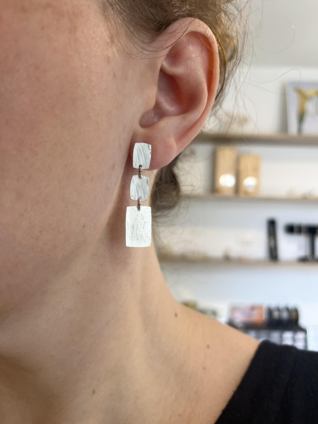 Boucles d'oreilles argentées
