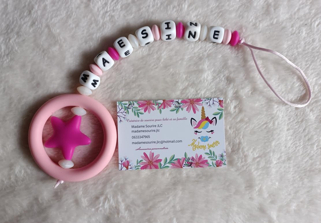 Attache tétine dentition Étoile de mer