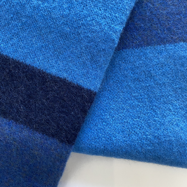 Wind knitted scarf indigo blue, dark blue, indigo melange