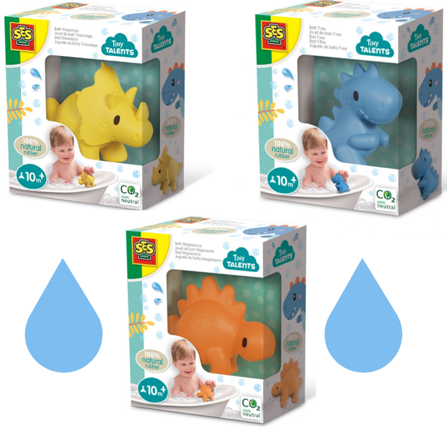 SES Creative Bad Dino's van 100% natuurrubber set van 3 