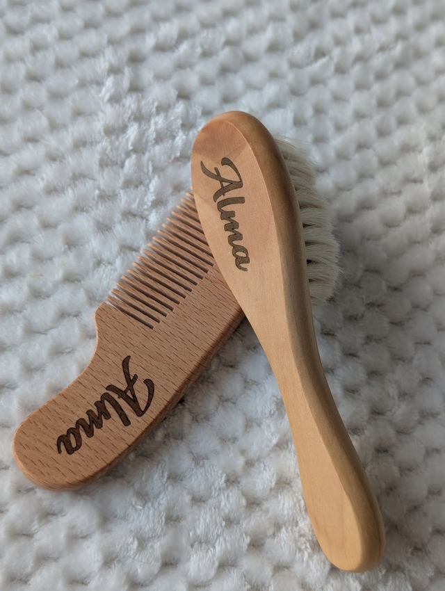 Brosse + peigne bébé gravé au prénom
