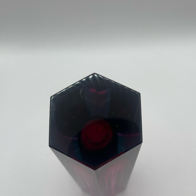 Faceted Vase – Pink Glass Encased in Clear