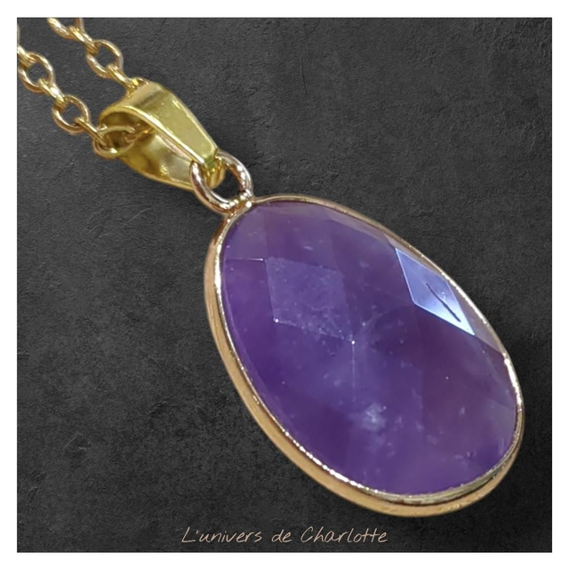 Pendentif "Améthyste" sur chaîne PN-501