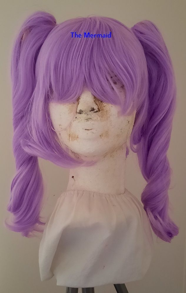 lavendel korte pruik met 2 clip-ons