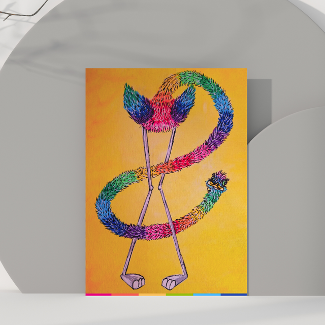 Struis geel | Ansichtkaart A6