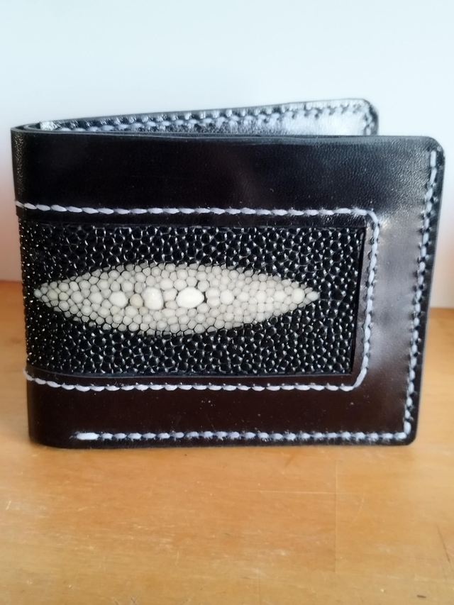 Portefeuille cuir et galuchat 