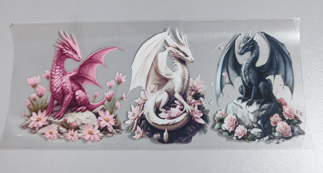 DTF Aufklebe-Folie ca 24x11cm Drachen 