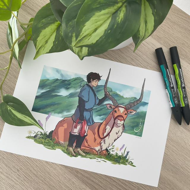 Lámina - En calma; Ashitaka y Yakkul