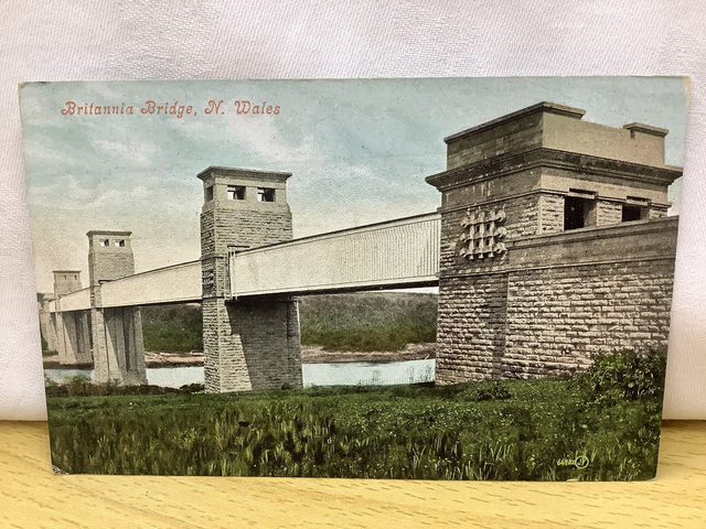 Britannia Bridge, Gwynedd, North Wales, Valentines Series Vintage Postcard. Our Ref No. R725 £2.25