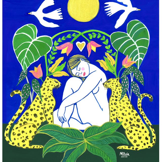 AFFICHE Pachamama et deux jaguars