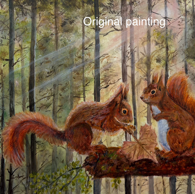 Art Print - Squirrels in Love