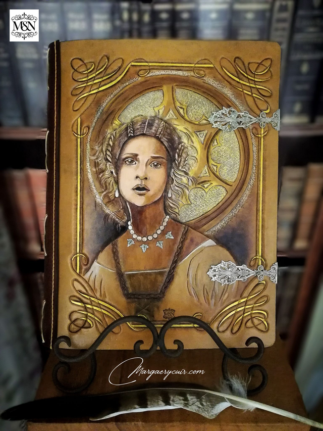 Carnet de croquis en cuir romantique