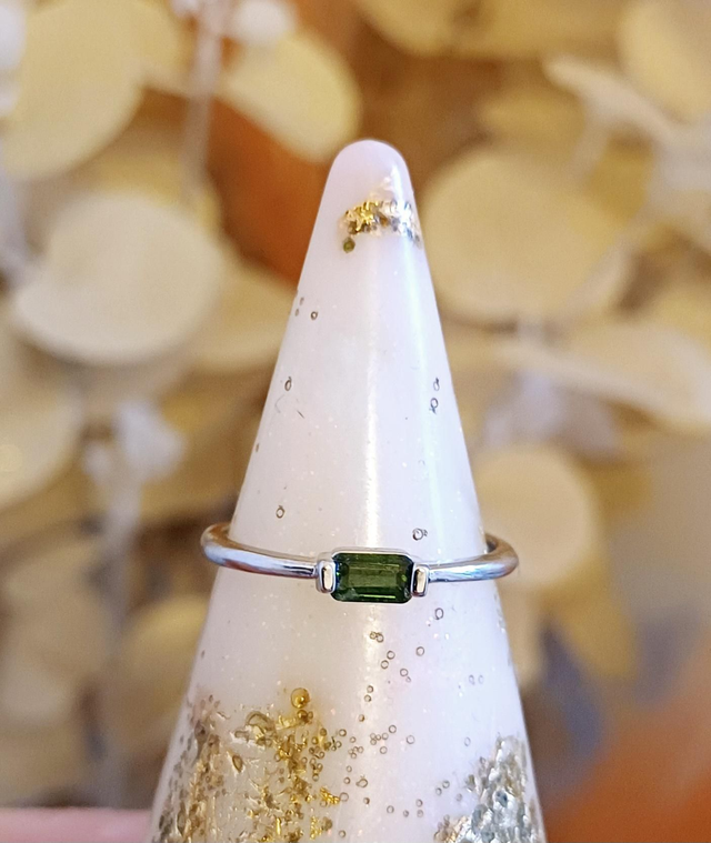 Peridot Adjustable Plated Ring