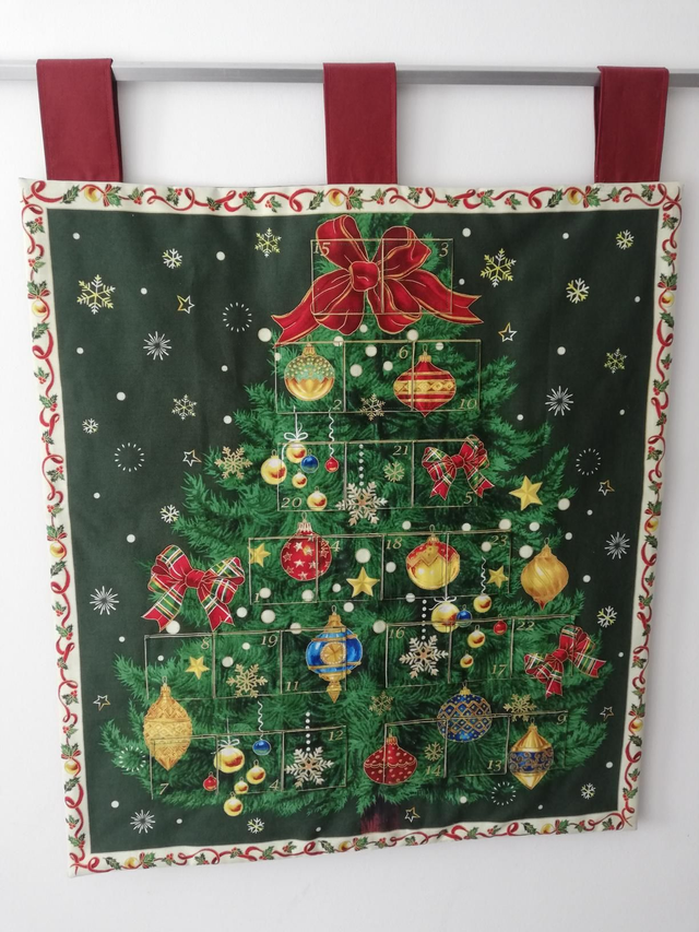 Traditional Christmas Tree Advent Calendar Wall Hanging