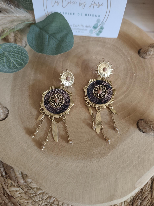 BO CHIC "ESMERAMDA" PYTHON/ ACIERE INOXU GOLD 0000729