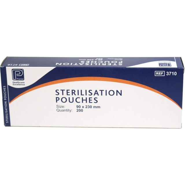 Sterilisation pouches 90mm x 250mm x200