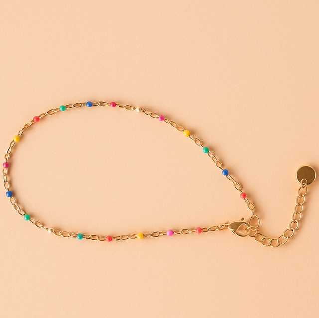 Bracelet de cheville multicolore 