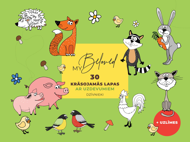 Krāsojamās lapas ar uzdevumiem + 36 uzlīmes