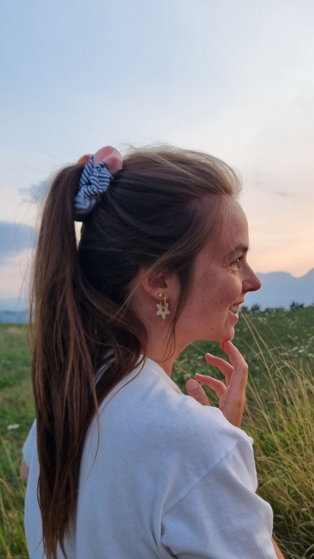 Chouchou chemise rose/rayures