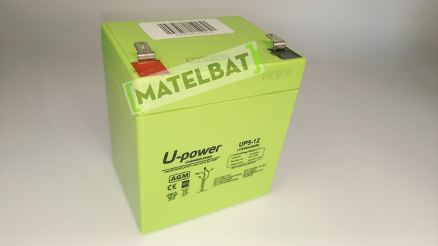 Batería AGM 12V-5Ah UPOWER F6.35