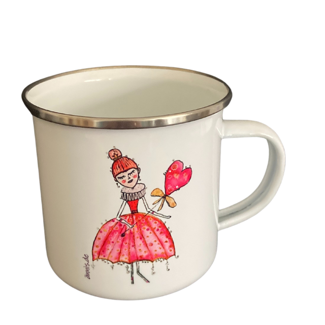 Emailletasse "Tänzerin"