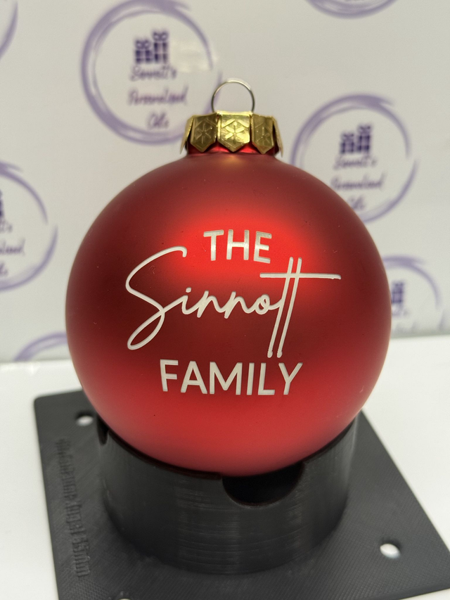 Personalised family glass bauble