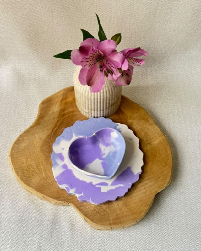 Duo cœur – Plateau & vide-poche assortis