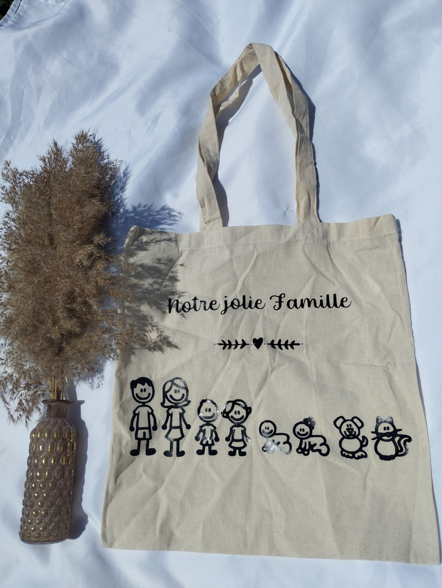 Tote Bag FAMILY à personnaliser avec les membres de votre famille