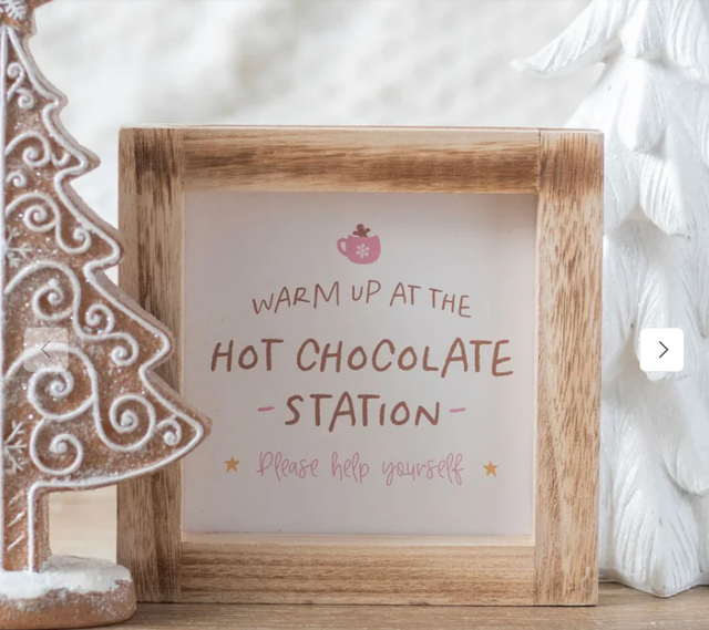 Hot Chocolate Station Wooden Frame Sign
