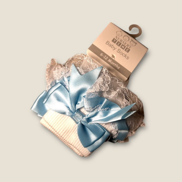 Baby’s Blue Bow Frill Socks 