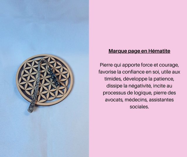 1- Marque page en Hématite