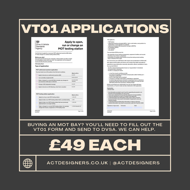 VT01 Application Checklist and Completion
