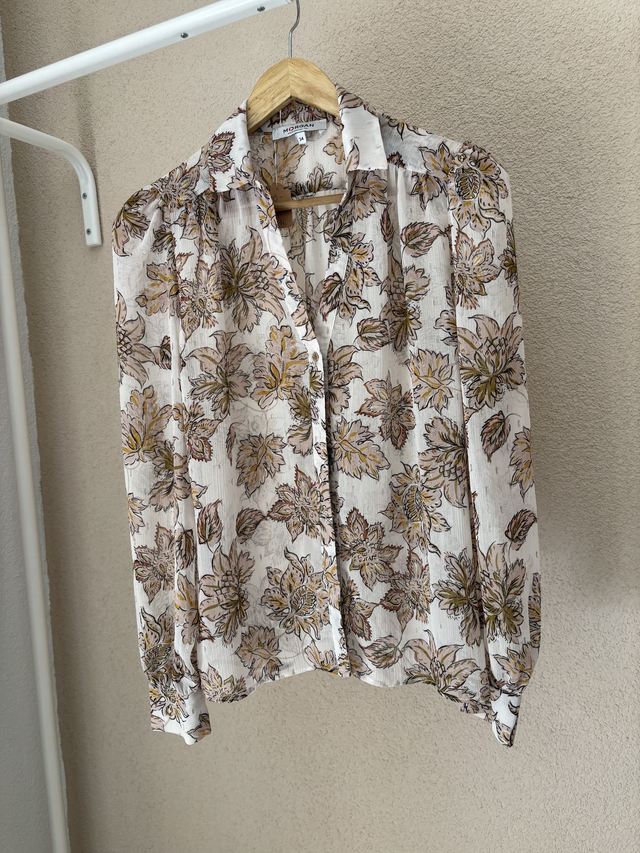 Blouse transparente beige morgan de Toi (116)