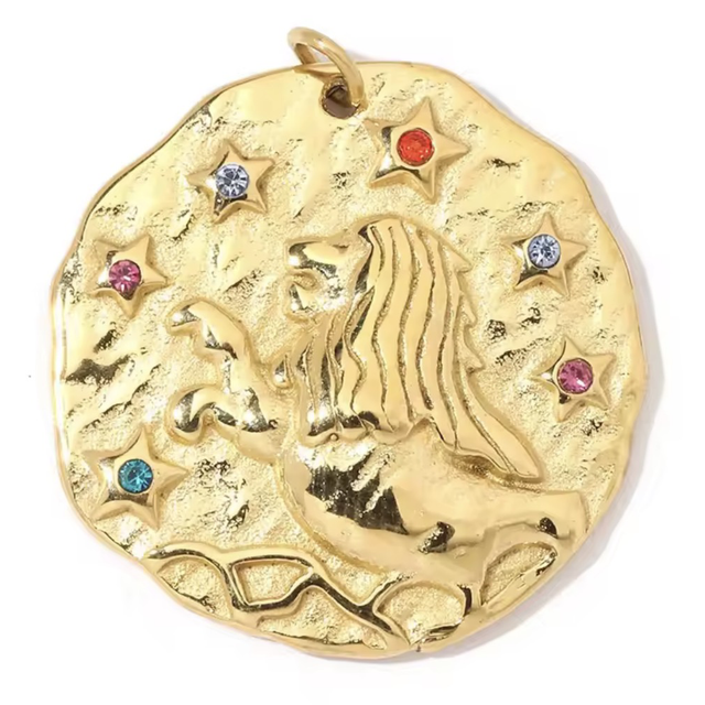 Charm segno zodiacale leone con zirconi 