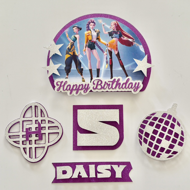 Personalised K-pop Demon Hunters Cake toppers