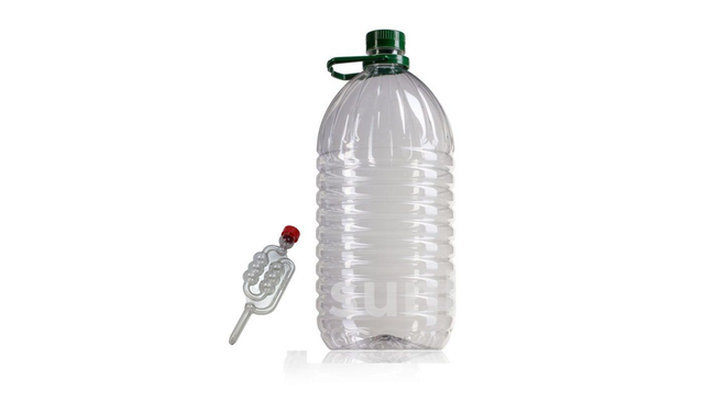 5l PET clear Demijohn, Bung &amp; Bubbler