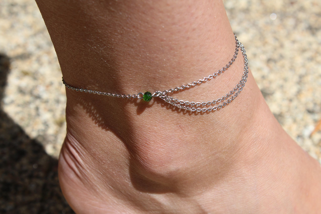 CHEVILLERE TRIPLE CHAINE ARGENT