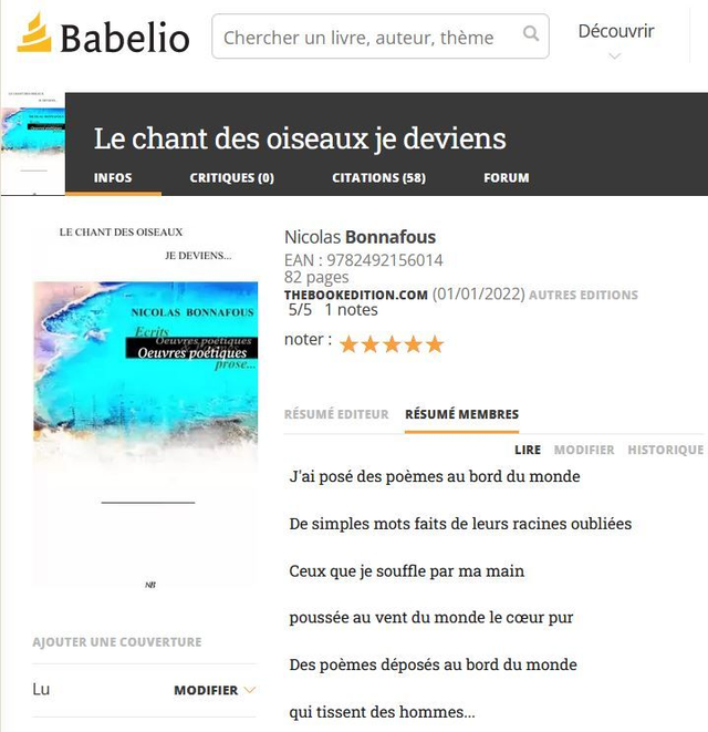 Le chant des oiseaux je deviens