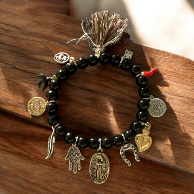 Bracciale multicharms nero 26NG-17