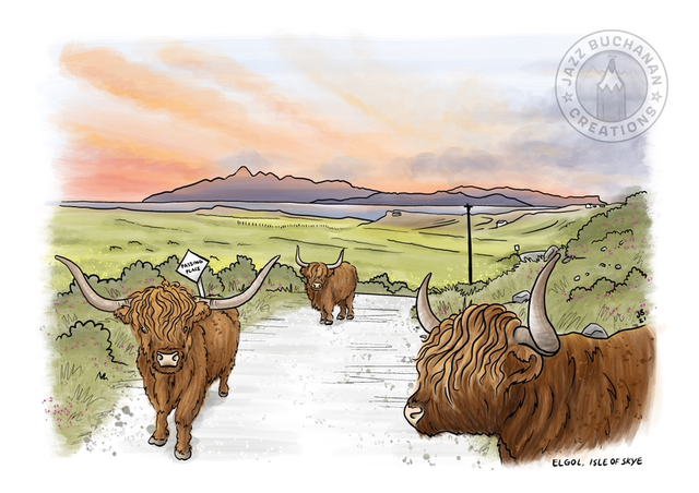 Elgol herd greeting card