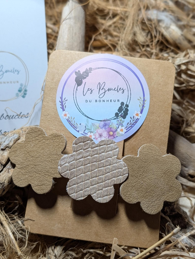 Barrette beige marron clair b011