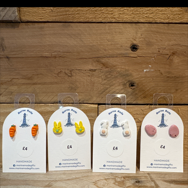 Easter Themed Polymer Clay Stud Earrings 