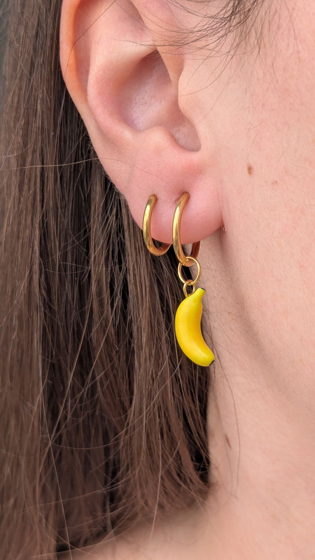 Créoles dorées clips – pour oreilles non percées