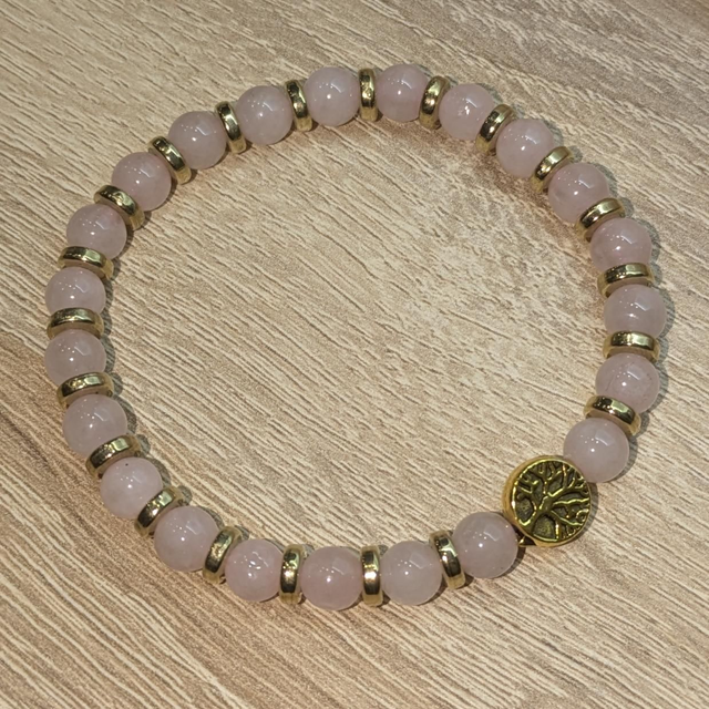 Bracelet "Quartz rose" 6mm BR-073