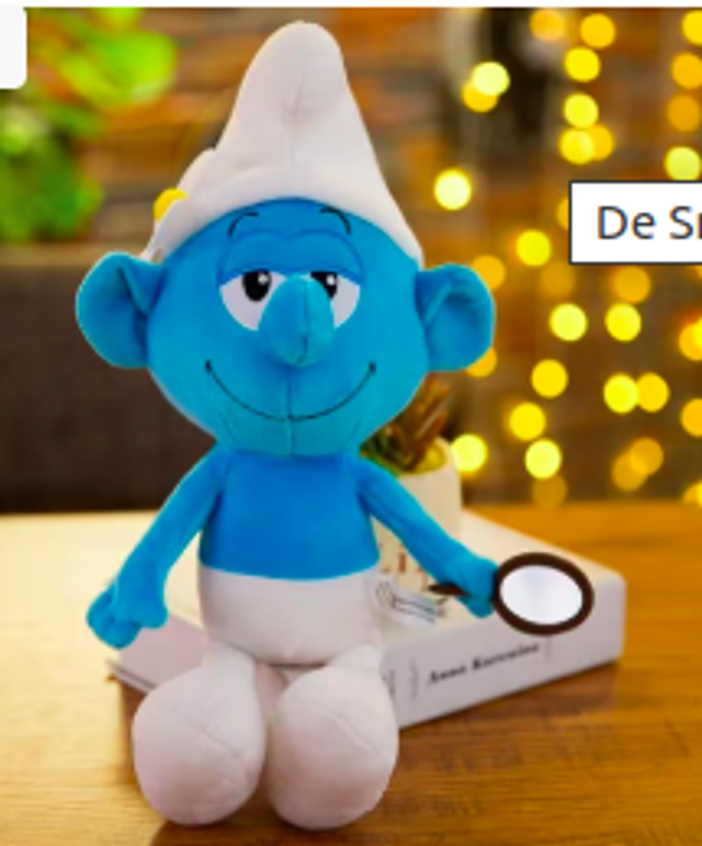 De Smurfen grote knuffel Hippe Smurf (28cm)