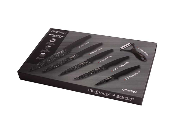 6 pcs granite coating knives