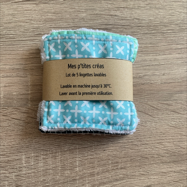 Lot de 5 lingettes lavables