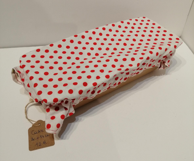 Charlotte Cake alimentaire en coton enduit rectangulaire (30x14cm) 